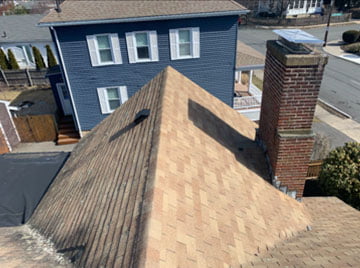Before — old roof prior to replacement