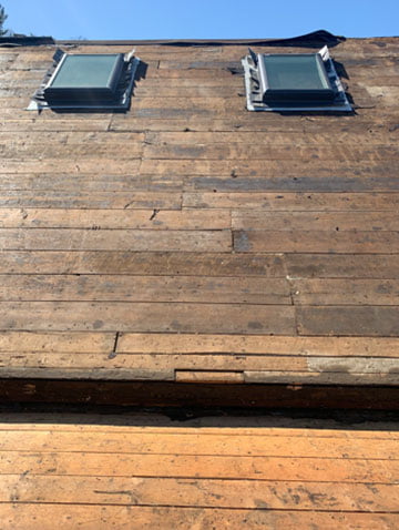 Before — old roof prior to replacement