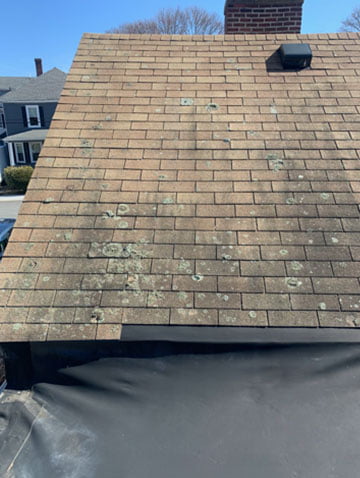 Before — old roof prior to replacement