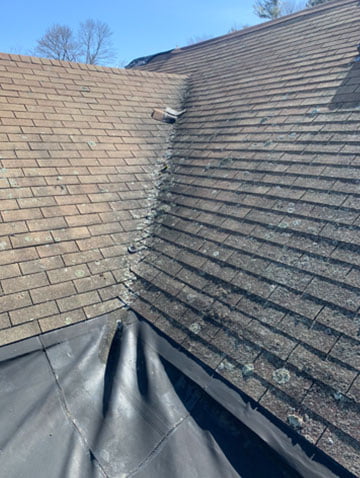 Before — old roof prior to replacement