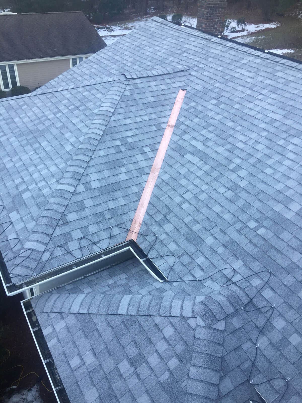 New shingles with copper detail flashing